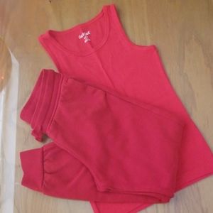 2 pc- Bundle!! Girls Red Tank Top & Sweatpants 7/8